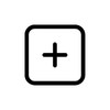 Black plus sign on a white background